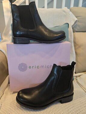 Eric Michael Bristol Black Leather Boot Size 39 (US 8.5)